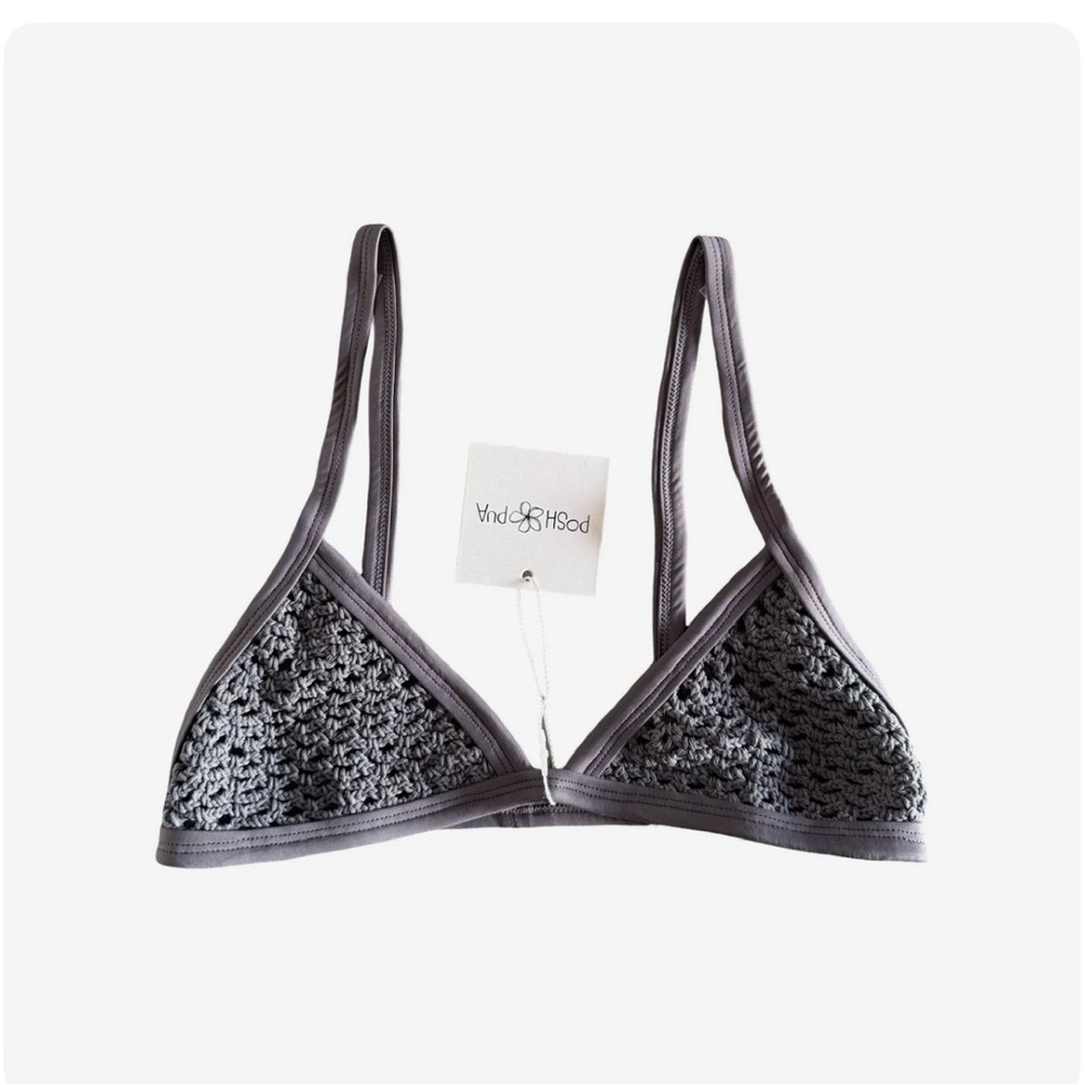 Gray Crochet Bralette
